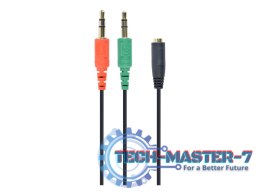 GEMBIRD CCA-418 0.2m /s1x MiniJack 3.5 mm (gniazdo) 2x MiniJack 3.5 mm (wtyk)
