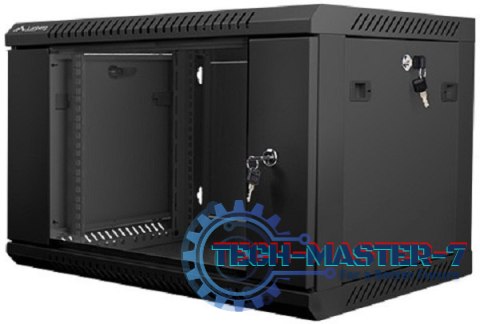 Szafa instalacyjna wisząca 19'' 6U 600X450mm czarna (drzwi szklane) Szafa instalacyjna wisząca 19'' 6U 600X450mm czarna (drzwi szklane)