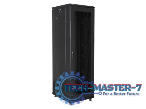 SZAFA INSTALACYJNA RACK STOJĄCA 19" 42U 600X800 CZARNA DRZWI PERFOROWANE LANBERG (FLAT PACK)
