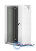 Szafa instalacyjna wisząca 19'' 22U 600X450mm szara (drzwi szklane)