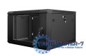 Szafa instalacyjna wisząca 19'' 6U 600X600mm czarna (drzwi szklane)
