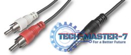 TECHLY 504402 0.5m /s2x RCA (L/R) 1x Jack 3.5 mm