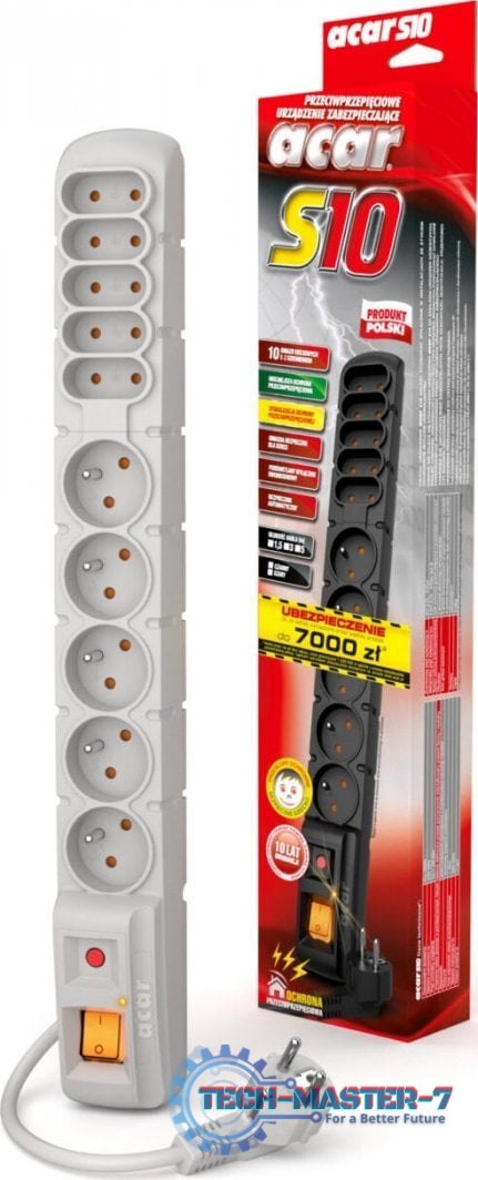 Zasilacz PC ACAR HSKDATA W0132 Acar S10 listwa zasilająco-filtrująca, szara 3m W0132 Zasilacz PC ACAR HSKDATA W0132 Acar S10 listwa zasilająco-filtrująca, szara 3m W0132