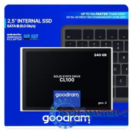 Dysk SSD GOODRAM SSDPR-CL100-240-G3 CL100 gen. 3 (2.5″ /240 GB /SATA III (6 Gb/s) /520MB/s /400MB/s)