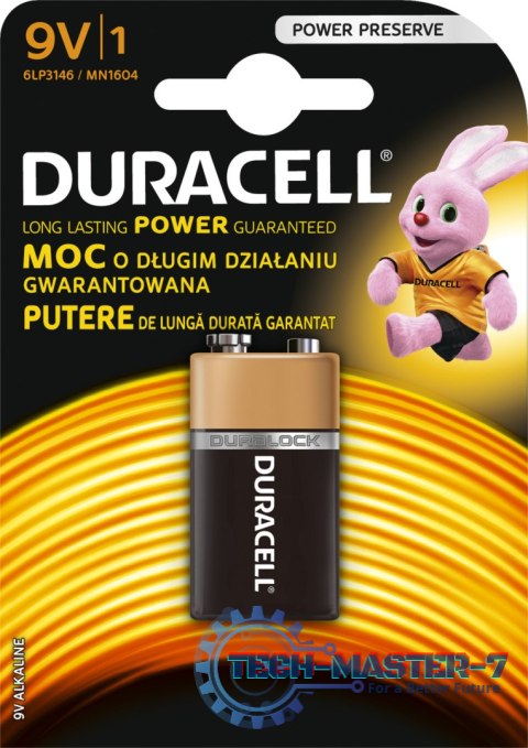 Baterie DURACELL Alkaliczna 9V 1 szt. Basic 6LR61/9V Baterie DURACELL Alkaliczna 9V 1 szt. Basic 6LR61/9V