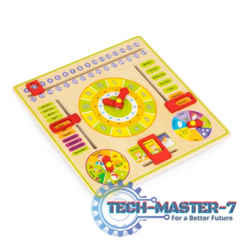 Drewniana tablica edukacyjna manipulacyjna kalendarz zegar ECOTOYS ECOTOYS Drewniana tablica edukacyjna manipulacyjna kalendarz zegar ECOTOYS ECOTOYS