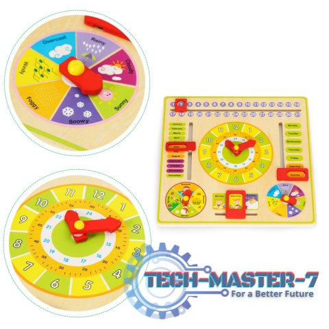 Drewniana tablica edukacyjna manipulacyjna kalendarz zegar ECOTOYS ECOTOYS Drewniana tablica edukacyjna manipulacyjna kalendarz zegar ECOTOYS ECOTOYS