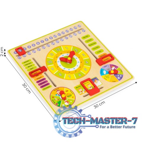 Drewniana tablica edukacyjna manipulacyjna kalendarz zegar ECOTOYS ECOTOYS Drewniana tablica edukacyjna manipulacyjna kalendarz zegar ECOTOYS ECOTOYS