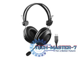 Słuchawki nauszne z mikrofonem A4TECH HU-35 (2m /USB wtyk/Czarny)