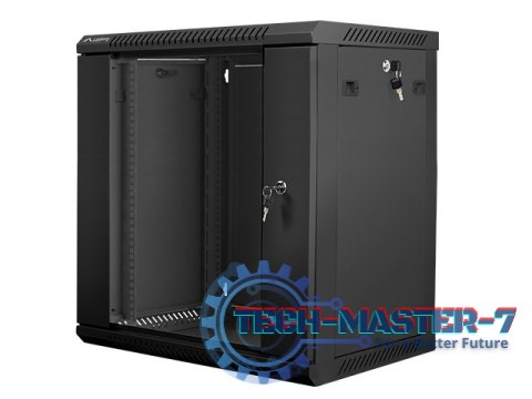 Szafa instalacyjna wisząca 19'' 12U 600X450mm czarna (drzwi szklane) Szafa instalacyjna wisząca 19'' 12U 600X450mm czarna (drzwi szklane)