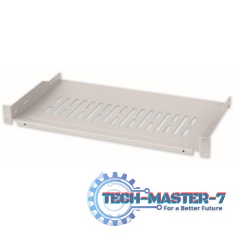 Półka 1U 255mm Rack 19, 2 pkt mocowania, perforowana, szara Półka 1U 255mm Rack 19, 2 pkt mocowania, perforowana, szara