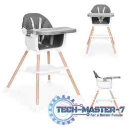 Fotelik krzesełko do karmienia dzieci 2w1 szary ECOTOYS ECOTOYS