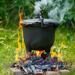 Kociołek żeliwny stojący 10L garnek myśliwski ognisko grill MultiGarden MULTI GARDEN