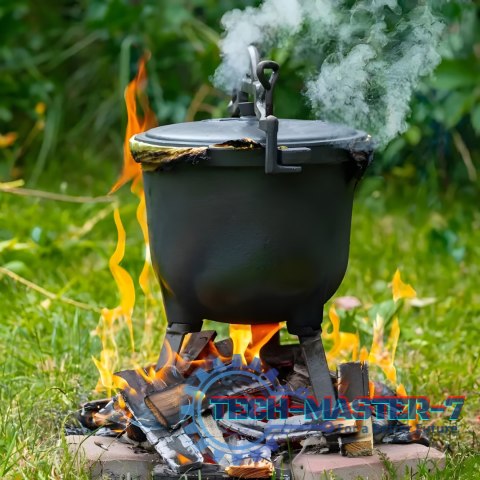 Kociołek żeliwny stojący 15L garnek myśliwski ognisko grill MultiGarden MULTI GARDEN Kociołek żeliwny stojący 15L garnek myśliwski ognisko grill MultiGarden MULTI GARDEN