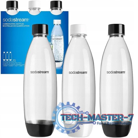 Sodastream PET Bottle Fuse (3 Bottles, 1L, black/white) (2260748) Sodastream PET Bottle Fuse (3 Bottles, 1L, black/white) (2260748)