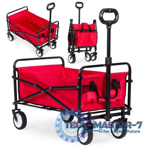 Wózek plażowy transportowy ogrodowy składany czerwony 48x90 cm MultiGarden MULTI GARDEN Wózek plażowy transportowy ogrodowy składany czerwony 48x90 cm MultiGarden MULTI GARDEN