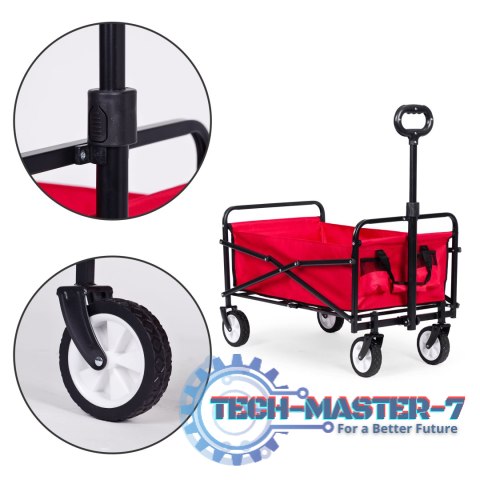 Wózek plażowy transportowy ogrodowy składany czerwony 48x90 cm MultiGarden MULTI GARDEN Wózek plażowy transportowy ogrodowy składany czerwony 48x90 cm MultiGarden MULTI GARDEN