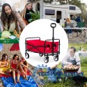 Wózek plażowy transportowy ogrodowy składany czerwony 48x90 cm MultiGarden MULTI GARDEN