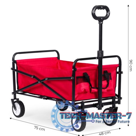 Wózek plażowy transportowy ogrodowy składany czerwony 48x90 cm MultiGarden MULTI GARDEN Wózek plażowy transportowy ogrodowy składany czerwony 48x90 cm MultiGarden MULTI GARDEN