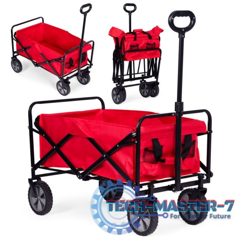 Wózek transportowy składany duży wózek ogrodowy plażowy czerwony 47x105 cm MultiGarden MULTI GARDEN