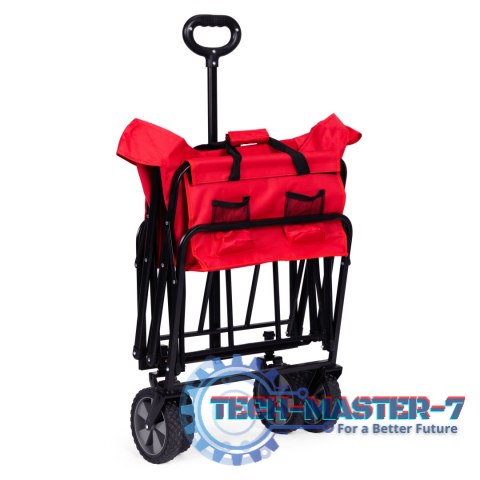 Wózek transportowy składany duży wózek ogrodowy plażowy czerwony 47x105 cm MultiGarden MULTI GARDEN Wózek transportowy składany duży wózek ogrodowy plażowy czerwony 47x105 cm MultiGarden MULTI GARDEN