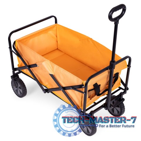 Wózek transportowy składany duży wózek ogrodowy plażowy pomarańczowy 47x105 cm MultiGarden MULTI GARDEN Wózek transportowy składany duży wózek ogrodowy plażowy pomarańczowy 47x105 cm MultiGarden MULTI GARDEN