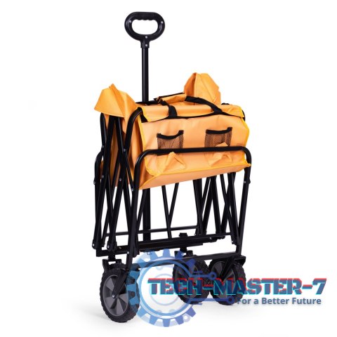 Wózek transportowy składany duży wózek ogrodowy plażowy pomarańczowy 47x105 cm MultiGarden MULTI GARDEN Wózek transportowy składany duży wózek ogrodowy plażowy pomarańczowy 47x105 cm MultiGarden MULTI GARDEN