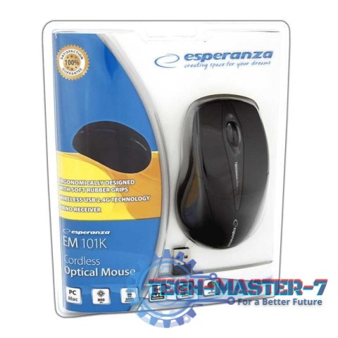 Bezprzewodowa Mysz optyczna EM101K USB, 2,4 GHz, NANO odbiornik Bezprzewodowa Mysz optyczna EM101K USB, 2,4 GHz, NANO odbiornik