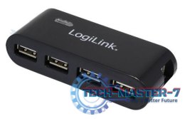 HUB USB 2.0 4-portowy z zasilaczem, czarny
