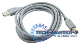 Kabel USB 2.0 typu AB AM-BM 1.8m szary