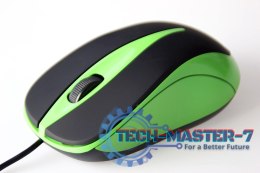 Mysz optyczna 800dpi czarno-zielona MT1091G