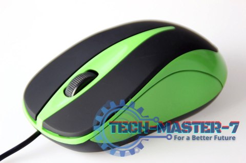 Mysz optyczna 800dpi czarno-zielona MT1091G Mysz optyczna 800dpi czarno-zielona MT1091G