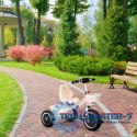 Rowerek trójkołowy antypoślizgowe uchwyty dzwonek koszyk beżowy ECOTOYS ECOTOYS