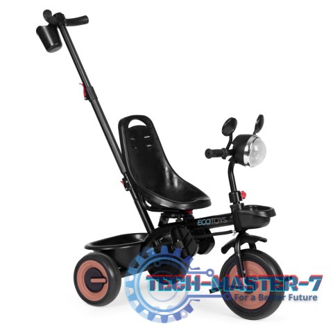 Rowerek trójkołowy dla dzieci spacerówka 3w1 obracane siedzisko daszek brązowy ECOTOYS ECOTOYS Rowerek trójkołowy dla dzieci spacerówka 3w1 obracane siedzisko daszek brązowy ECOTOYS ECOTOYS