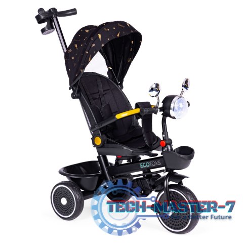 Rowerek trójkołowy dla dzieci spacerówka obracane siedzisko pchacz czarny ECOTOYS ECOTOYS Rowerek trójkołowy dla dzieci spacerówka obracane siedzisko pchacz czarny ECOTOYS ECOTOYS