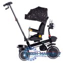 Rowerek trójkołowy dla dzieci spacerówka obracane siedzisko pchacz czarny ECOTOYS ECOTOYS