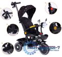 Rowerek trójkołowy dla dzieci spacerówka obracane siedzisko pchacz czarny ECOTOYS ECOTOYS