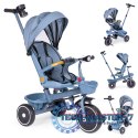 Rowerek trójkołowy spacerówka 2w1 obracane siedzisko składany daszek niebieski - ECOTOYS ECOTOYS