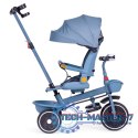 Rowerek trójkołowy spacerówka 2w1 obracane siedzisko składany daszek niebieski - ECOTOYS ECOTOYS
