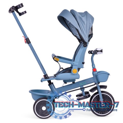 Rowerek trójkołowy spacerówka 2w1 obracane siedzisko składany daszek niebieski - ECOTOYS ECOTOYS Rowerek trójkołowy spacerówka 2w1 obracane siedzisko składany daszek niebieski - ECOTOYS ECOTOYS