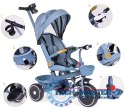 Rowerek trójkołowy spacerówka 2w1 obracane siedzisko składany daszek niebieski - ECOTOYS ECOTOYS