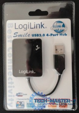 HUB USB 2.0 4-portowy 'Smile' - czarny UA0139