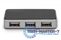 HUB/Koncentrator 4-portowy USB 2.0 HighSpeed, aktywny, czarno-srebrny