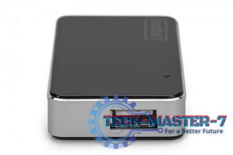 HUB/Koncentrator 4-portowy USB 2.0 HighSpeed, aktywny, czarno-srebrny HUB/Koncentrator 4-portowy USB 2.0 HighSpeed, aktywny, czarno-srebrny