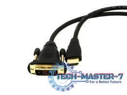 Kabel HDMI-DVI 3M (pozłacane końcówki)