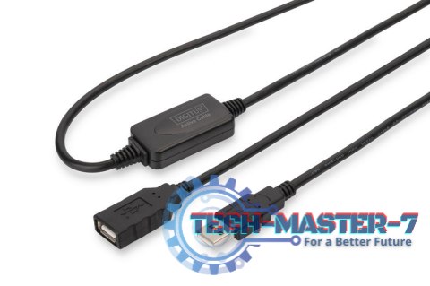 Kabel przedłużający USB 2.0 HighSpeed Typ USB A/USB A M/Ż aktywny, czarny 10m Kabel przedłużający USB 2.0 HighSpeed Typ USB A/USB A M/Ż aktywny, czarny 10m