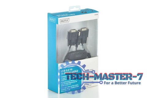 Konwerter/Adapter USB 2.0 do 2x RS232 (DB9) z kablem USB A M/Ż dł. 1,5m Konwerter/Adapter USB 2.0 do 2x RS232 (DB9) z kablem USB A M/Ż dł. 1,5m