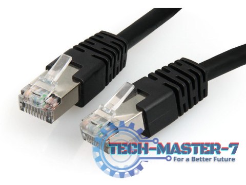 Patch cord ekranowany FTP kat.6 osłonka zalewana 0.5M czarny Patch cord ekranowany FTP kat.6 osłonka zalewana 0.5M czarny