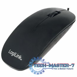 Płaska mysz optyczna USB, czarna ID0063