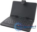 KLAWIATURA + ETUI DO TABLETÓW 7" EK123 MADERA / SKÓRA EKOLOGICZNA / STAND / CZARNE